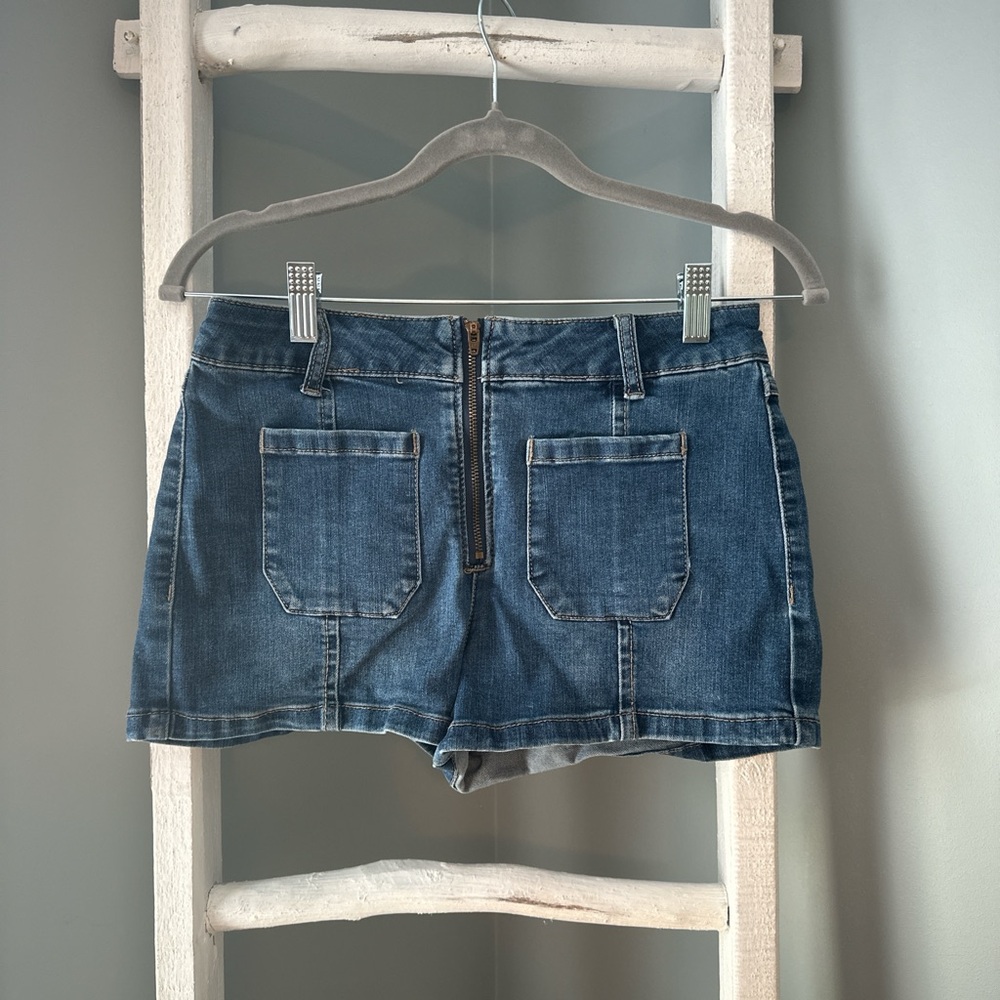 Altar'd State Blue Jean Shorts with Cuffed Hem